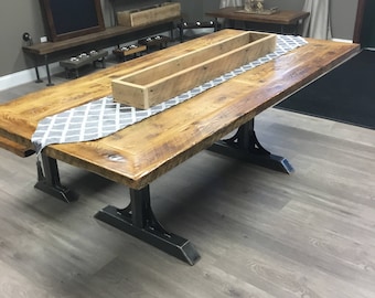 Reclaimed Wood/ Rustic Farmhouse Dining Table with Heavy Duty Steel Legs