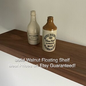 White Oak FLOATING Shelves With Steel Floating Bracket. Kitchen Shelves image 3