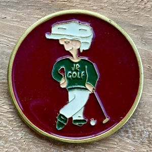 Superb Junior Golf handbemalte Metallmünze Golfball Marker Golfgeschenk. Ideales Geburtstagsgeschenk für Ihn. Vintage USA Ballmarker unbenutzt wie neu