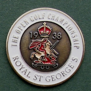 Marcador de pelota de golf Old Coin para el Campeonato Abierto de 1938 - Royal St Georges Reino Unido - Gran regalo de cumpleaños o regalo de 86 años
