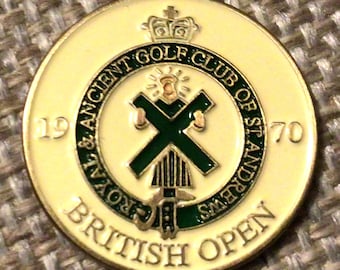 Hand painted Golf Ball Marker for the 1970 Open Championship - Jack Nicklaus winner. Birthday gift for the 56 year old