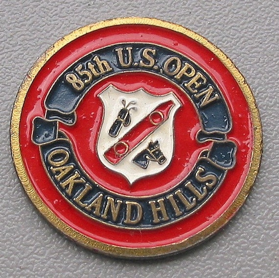 Hand Painted Golf Ball Marker 1985 US Open Golf Championship at