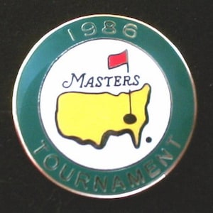 1986 Masters Golf Ball Marker Golfers gift Augusta Golf Club ballmarker. Rare 38th birthday gift 38 year old.  Gift Jack Nicklaus win age 46