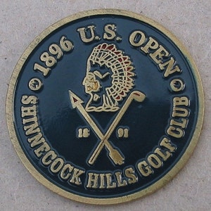 Mano dipinta Golf Ball Marker per il 1896 US Open Golf Championship. Shinnecock Hills Golf Club. Regalo di compleanno da golf per qualsiasi golfista
