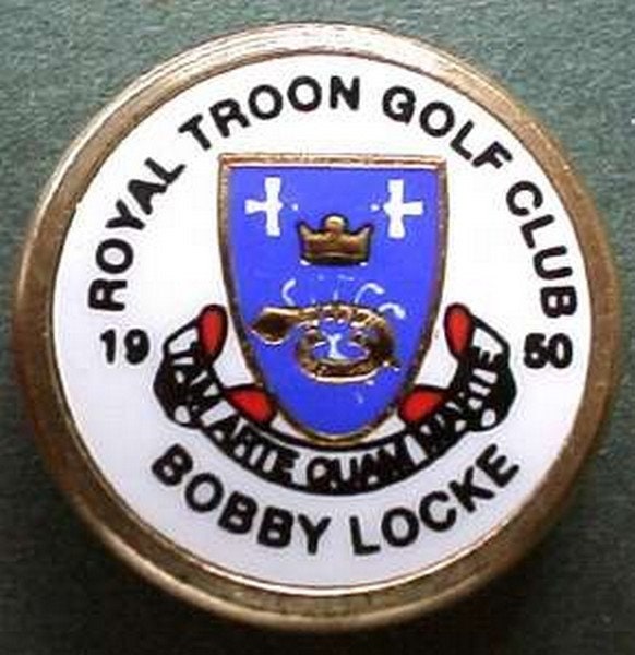 Image of Old Original Golf Ball Marker - 1950 Open Championship. Arthur Havers Win. Unique Golf Birthday Gift . Superb Gold & Silver Foil Effect