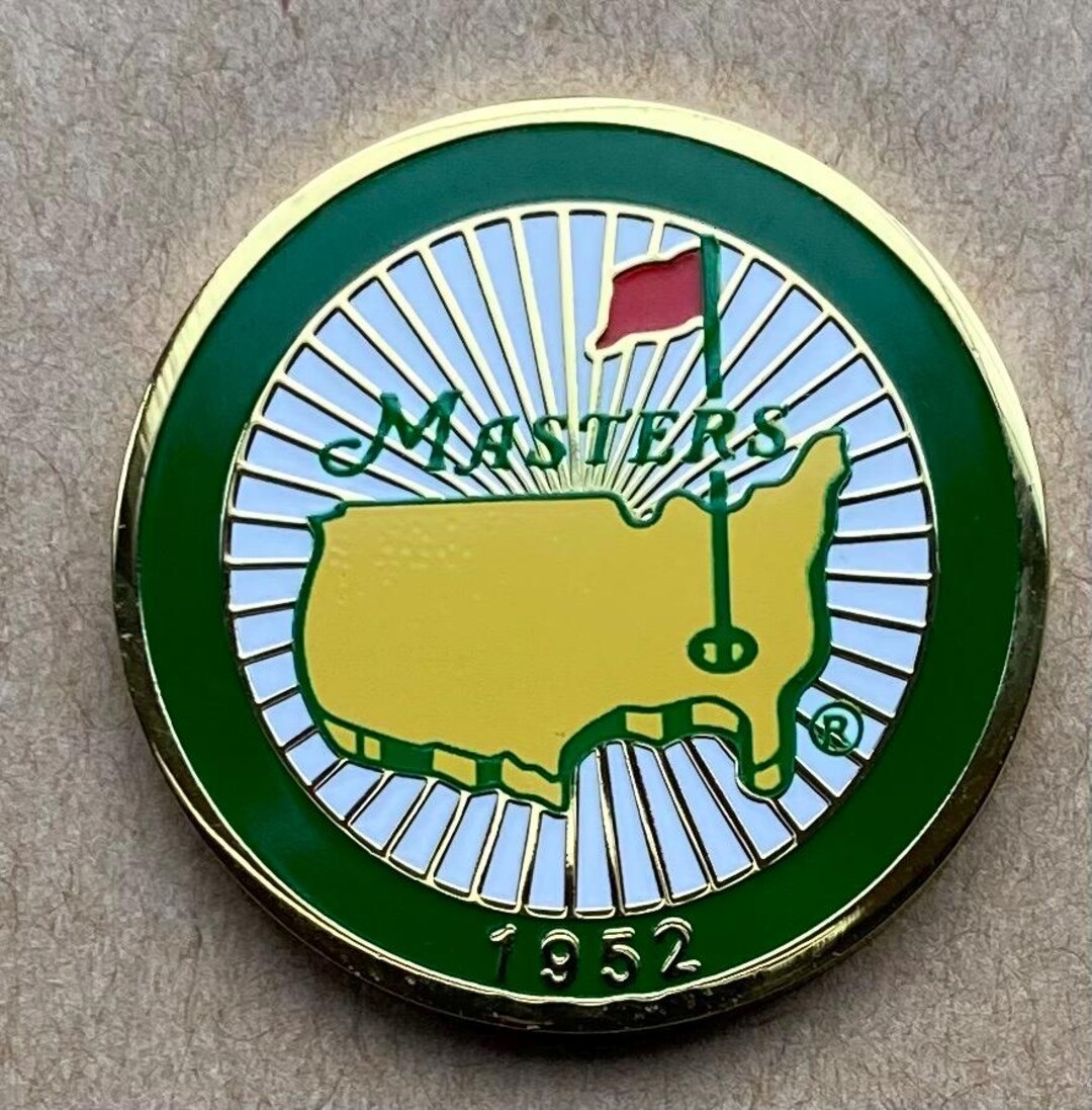 Fabulous 1952 Masters Double Sided Enamel Coin Golf Ball Marker