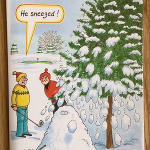 Carte et enveloppe de Noël de golf - Comic Fun hilarant. Idéal pour votre mari, femme, partenaire, ami ou parent golfeur. Ajouter à un cadeau de golf