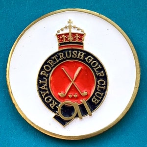 Old Royal Portrush Golf Club Ireland Hand Painted Coin Golf Ball Marker. Birthday golf gift wedding anniversary. Open Championship Course