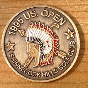 Alter Golfball Marker für die 1995 im Shinnecock Hills Golf Club USA ausgetragenen US Open Golf Ball Markierer - Geburtstagsgeschenk 30 Jahre alt