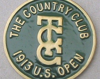 Old Coin Golf Ball Marker for the 1913 US Open Golf Championship - The Country Club USA - Superb golf gift ballmarker - men ladies birthday