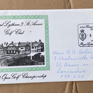 Superb 1974 Open Golf Championship collectable First Day Cover & Special Royal Mail handstamp. 50 year birthday golf gift. Gary Player win.