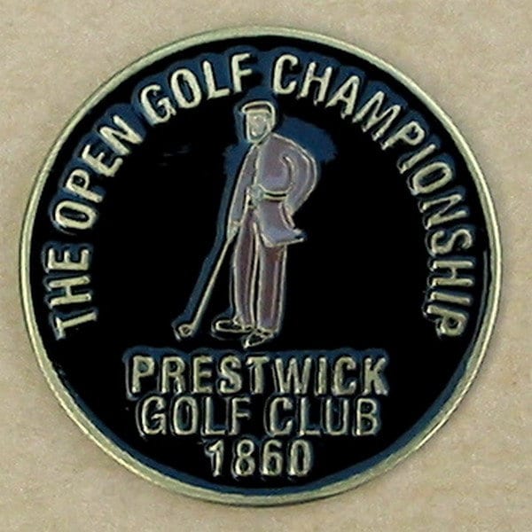Handpainted Golf Ball Marker Coin 1860 Open Championship. the
