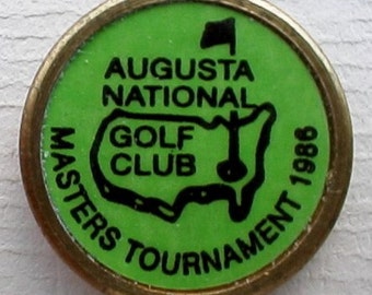 Old Original Brass Stem Golf Ball Marker for the 1986 Masters - Jack Nicklaus win aged 46 years! Birthday gift for the 39 year old golfer.