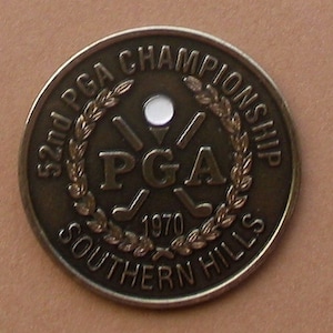 Old Golf Ball Marker for the 1970 USPGA Golf Championship Uniqique birthday gift for the 54 year old