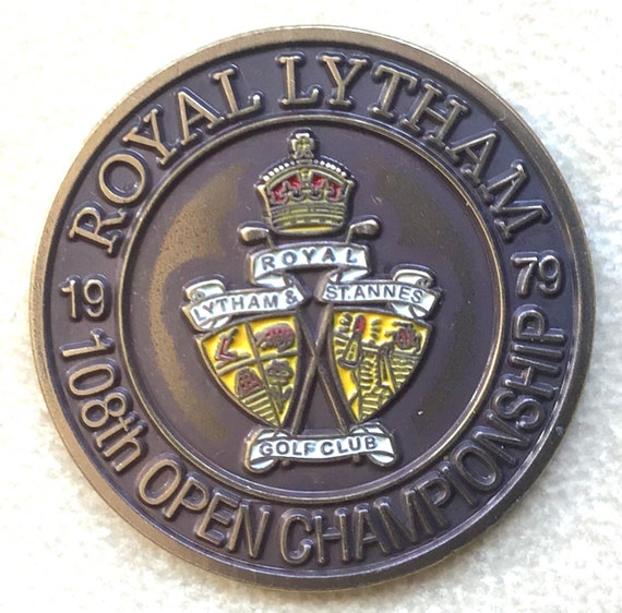 Old Coin Golf Ball Marker for the 1979 Open Championship Royal Lytham Golf Club.Unique vintage 47th birthday gift for the 47 year old golfer