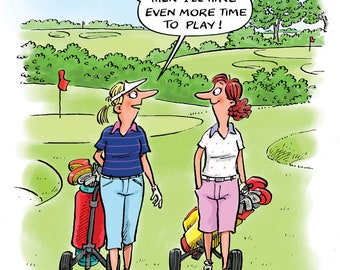 Golf Geschenkkarte und Umschlag - Comic Fun Hilarious - Ideal für Ihren Golfer Mann, Frau, Partner, Freund oder Verwandten. Oder eine Geburtstags-Golfkarte?