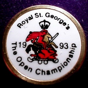 Marqueur de balle de golf Old Brass Stem pour l'Open Golf Championship 1993 qui s'est tenu à Royal St Georges - Angleterre. Cadeau 30ème anniversaire pour une personne de 31 ans
