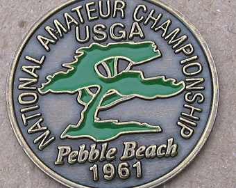 Old Vintage Hand Painted Golf Ball Marker for the 1961 US Amateur - Jack Nicklaus Win - Great birthday gift 63 year old