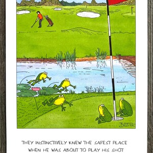 Golf Karte und Umschlag - Comic Fun Hilarious - Ideal für Ihren Golf verrückten Ehemann Frau Freund. Geburtstags-Golf-Geschenkkarte blanko für eigene Nachricht.