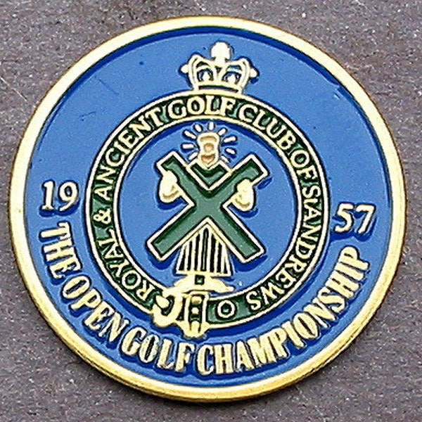 Old Golf Ball Marker for the 1957 Open Championship. 66th Golf Birthday Golf Present. Birthday golf gift for 67 year old golfer in your life