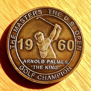 Excelente moneda de golf: Arnold Palmer ganó el Masters y el Abierto de Estados Unidos en 1960. Regalo de cumpleaños ideal para un golfista de 64 años. Marcador de pelota de golf.