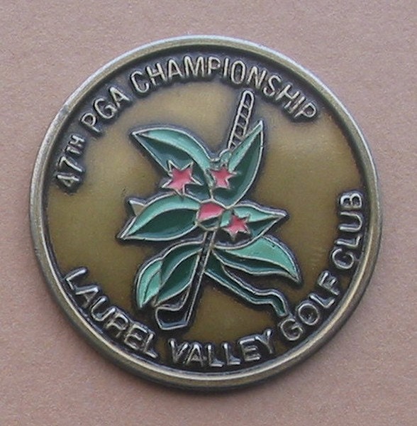 Image of Old Golf Ball Marker For The 1965 Uspga Championship - Laurel Valley Club Great Birthday Gift 55 Year Old