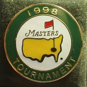 Old original Enamelled Stem Golf Ball Marker for the 1998 Masters - excellent unused condition. Ideal gift for the 28 year old
