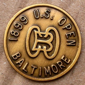 Marcador de bola de golfe em relevo para o US Open Golf Championship de 1899. Clube de campo de Baltimore. Ótimo presente de golfe ou presente de aniversário para qualquer jogador de golfe