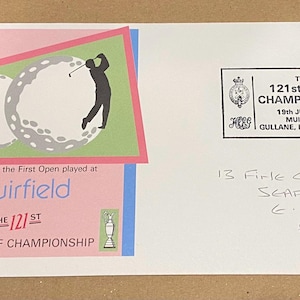 Superb 1992 Open Golf Championship collectable First Day Cover & Special Royal Mail handstamp. 32 year birthday golf gift. Golf gift for him