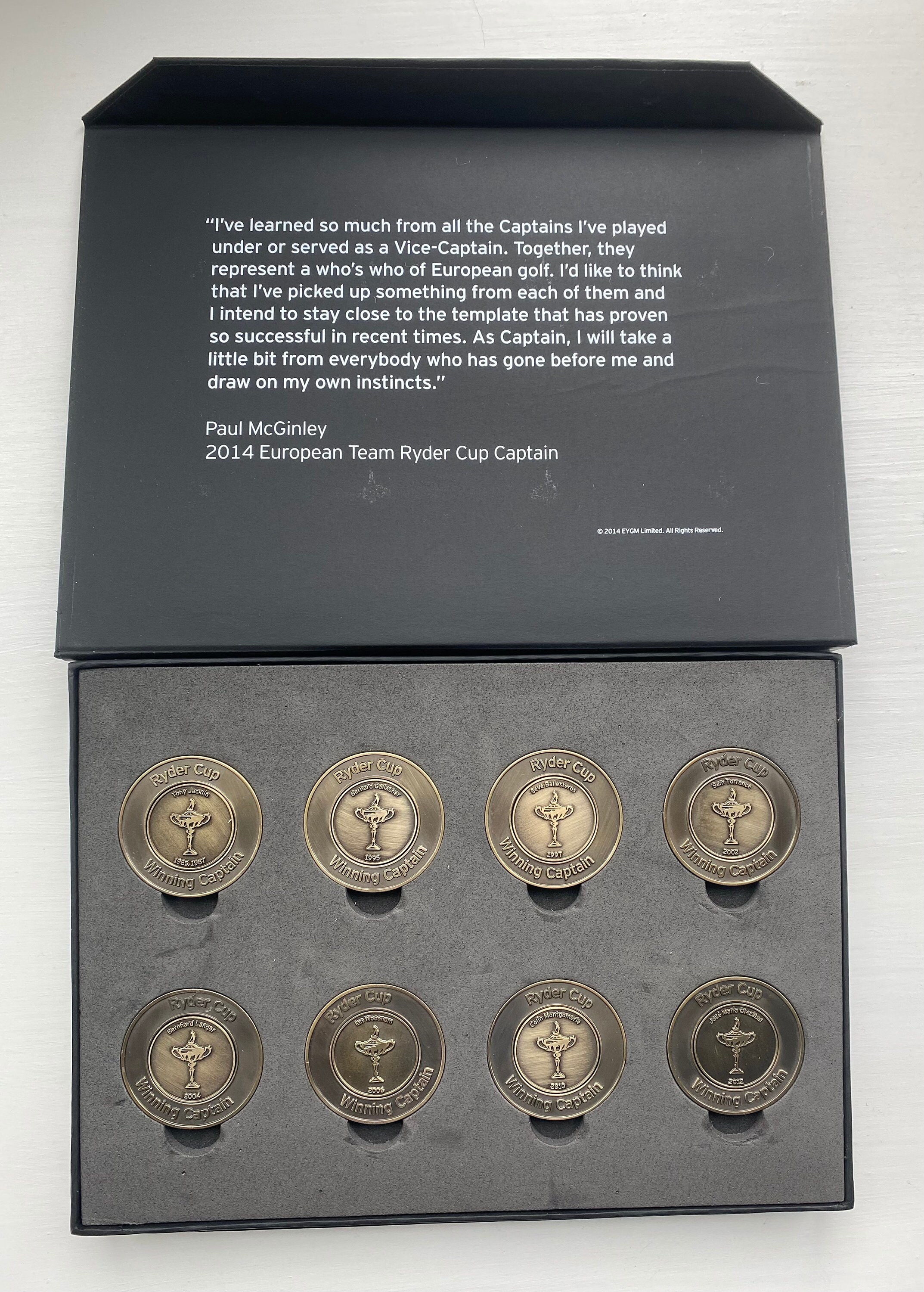 Superb Quality - a Fabulously Rare Set of Ryder Cup Captain Medals