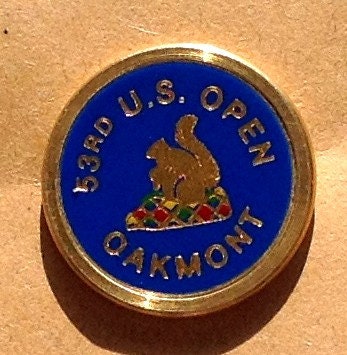 Image of Old Stem Type Golf Ball Marker 1953 Us Open. Ben Hogan Win. Oakmont Country Club. Ideal Birthday Gift 67 Year Old. Superb Gold Foil Effect