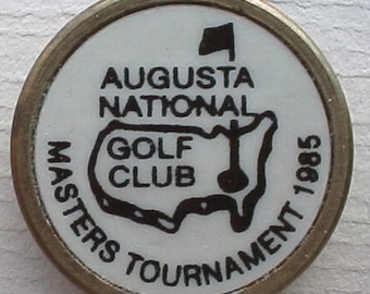 Marcador de bola de golf con vástago de latón original del Masters de 1985: ¡un marcador de bola con vástago de latón antiguo! Regalo para un golfista de 41 años por su 41.º cumpleaños.