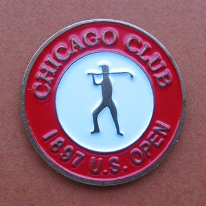 Marcatore di palline da golf dipinto a mano per il campionato di golf US Open del 1897 - The Chicago Club. Ottimo regalo di golf o regalo di compleanno per qualsiasi golfista