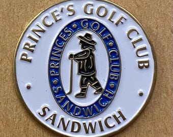 Alter, handgemalter Golfball Marker für den Princes Golf Club von 1932 - Ideales Geschenk für den Golfspieler im Alter von 91 Jahren