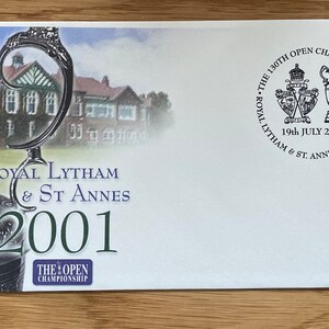 Schitterende golfcollectie voor 2001 Open Golf Championship First Day Cover met speciale Royal Mail-handstempel, golfpostzegel 23e verjaardagscadeau