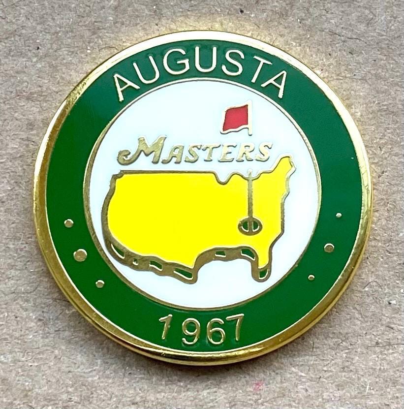 Fabulous 1967 Masters Double Sided Enamelled Coin Golf Ball Marker
