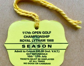 Bilhete semanal da temporada de golfe de Seve Ballesteros, referente à sua vitória no Open Championship de 1988. Um bilhete semelhante foi vendido por 726 dólares em um leilão recente nos EUA.