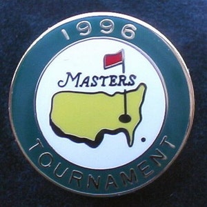 27 year old original Enamelled Stem Golf Ball Marker for the 1996 Masters excellent unused condition. Birthday gift for a 28 year old golfer