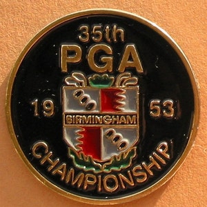 1953 Golf Ball Marker handpainted coin rare gift US PGA Golf Championship Birmingham Country Club 71st birthday golf gift 71 year old golfer