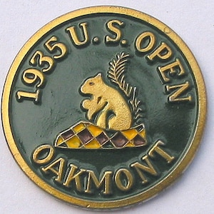 Antiguo marcador de pelota de golf del campeonato US Open de golf de 1935, Oakmont Country Club. Magnífico regalo de cumpleaños para un golfista de 89 años