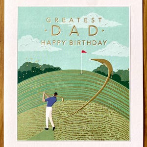Greatest dad Golfer Geburtstagskarte und Umschlag. Ideal für Golfer Papa, männlichen Verwandten. Ideale Geburtstags-Golf-Geschenkkarte für Ihn. Nagelneu.