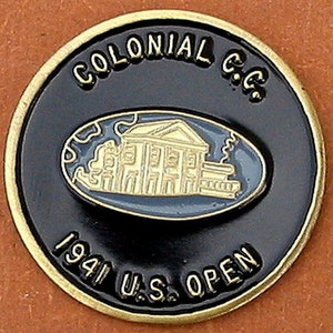 Old Golf Ball Marker for the 1941 US Open Golf Championship Colonial Country Golf Club. Ideal birthday gift 83 year old. Vintage ballmarker