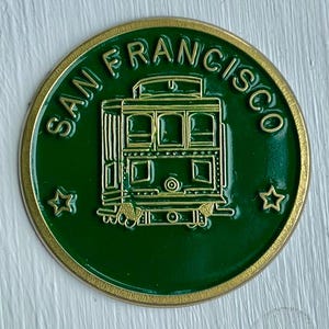 San Francisco - Vintage handbemalte Metall Golfball Marker Münzen Golfgeschenk. Ein tolles Geburtstagsgeschenk für Sie oder Ihn. Ein hochwertiger Ballmarkierer aus den USA
