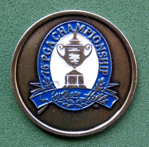 Image of Old Hand Painted Golf Ball Marker The 1994 Uspga Championship. Southern Hills Country Club - Great Birthday Gift For 26 Year Old
