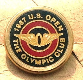 Image of An Old Brass Stem Type Golf Ball Marker For The 1987 Us Open At Olympic Club. Ideal Birthday Gift 33 Year Old. Superb Gold Foil Effect