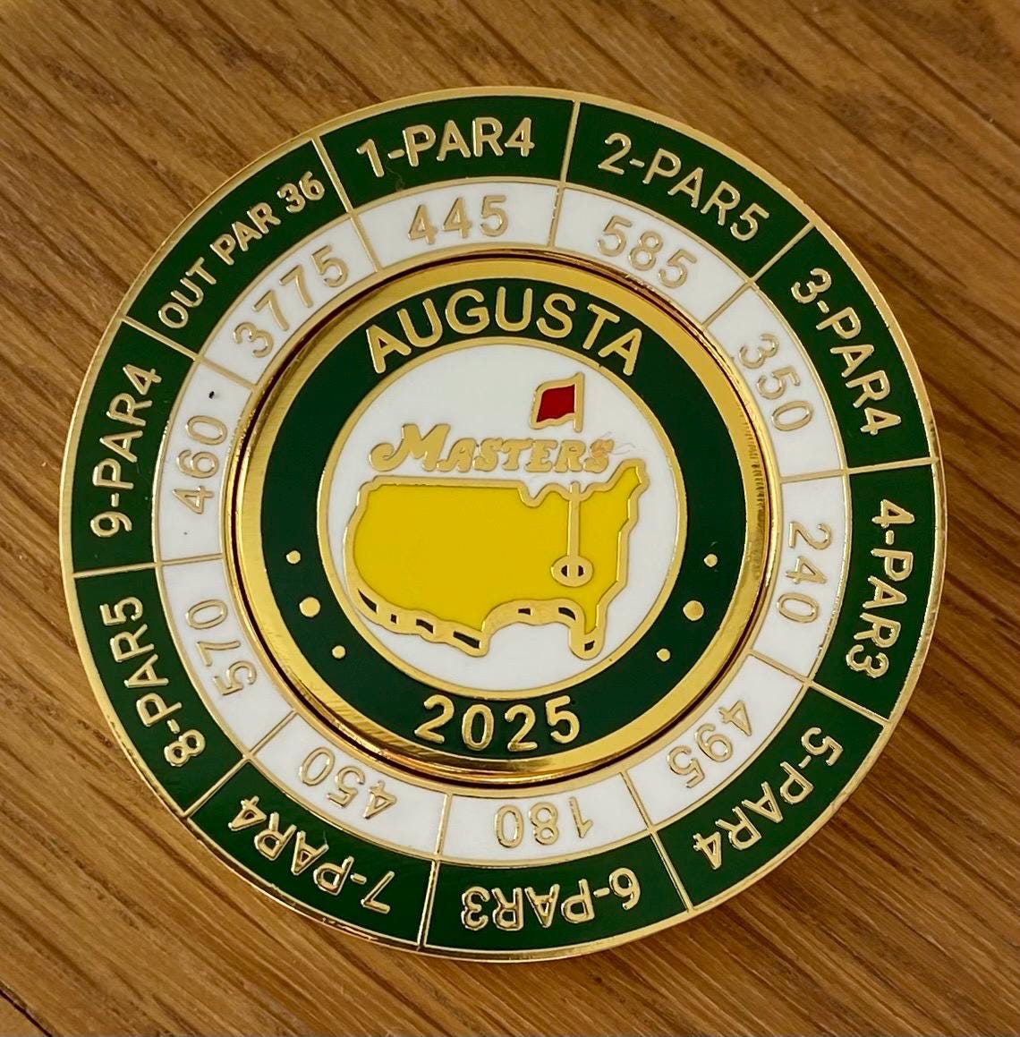 2025 Masters Enamelled Coin Golf Ball Marker With Scorecard