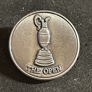 Marcador de pelota de golf, trofeo de jarra Claret del campeonato abierto. Regalo de golf de cumpleaños. Marcador de pelota de golf de metal con relieve de peltre vintage de alta calidad.