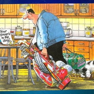 Golfverjaardagskaart Golfpostkaart - Hilarisch komisch plezier. Ideaal om cadeau te doen aan een echtgenoot, echtgenote, vriend of familielid. Eten bij de hond!
