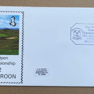 Superb 1982 Open Golf Championship collectable First Day Cover & Special Royal Mail handstamp. 42 year birthday golf gift. Golf gift for him