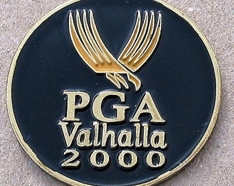 Hand painted 2000 US PGA Golf Championship Golf Ball Marker - Valhalla Golf Club . Birthday gift 24 year old. Tiger Woods  Grand Slam win